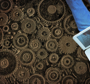 Tapis vinyle texture engrenages industriels - TenStickers