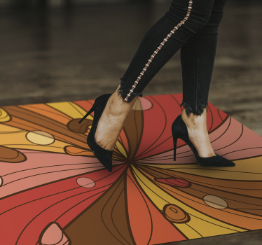 Tapis vinyle vintage fleur tourbillonnante - TenStickers