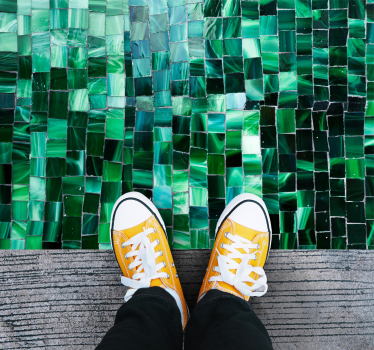 Tapis mosaique vinyle mosaïque de carreaux verts - TenStickers