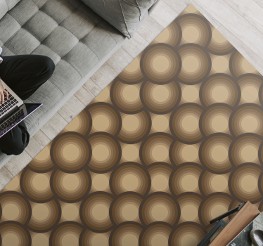 Tapis vinyle vintage soleils bruns - TenStickers