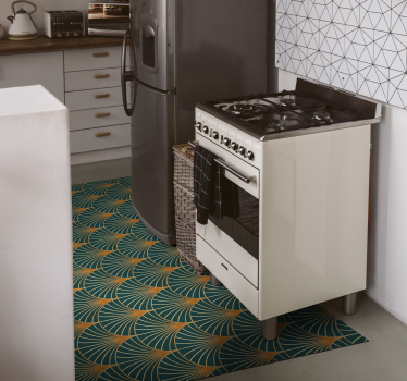 Tapis vinyle vintage arches vertes - TenStickers