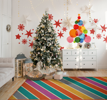 Tapis vinyle salon surface rayée colorée - TenStickers