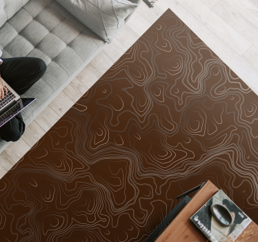 Tapis vinyle salon topographique de contour - TenStickers