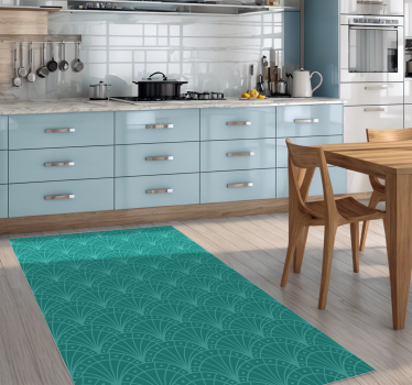 Tapis vinyle turquoise style demi-cercles - TenStickers