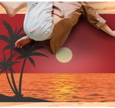 Tapis vinyle moderne design coucher de soleil hawaïen - TenStickers