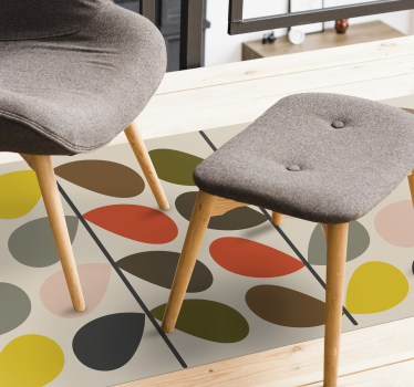 Tapis vinyle salon moderne modèle Orla Kiely - TenStickers