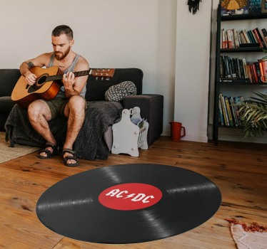 Tapis vinyle vintage ACDC rock music - TenStickers