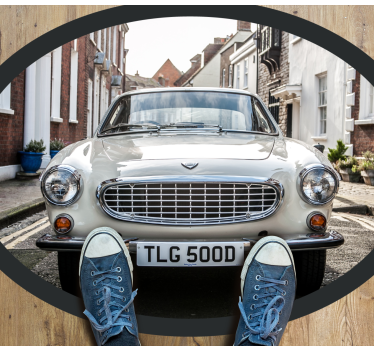 Tapis vinyle vintage avant d'une voiture ancienne - TenStickers