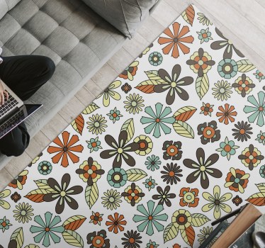 Tapis vinyle vintage design rétro des années 70 - TenStickers