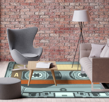 Tapis vinyle vintage détail graphique de la cassette - TenStickers