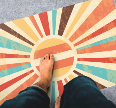 Tapis vinyle vintage Éclat de couleurs au lever du soleil - TenStickers