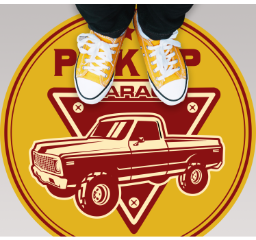 Tapis vinyle vintage garage de pick-up classique - TenStickers