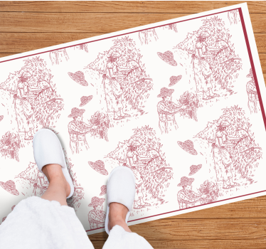 Tapis en vinyle vintage jouy motif champs de vignes - TenStickers