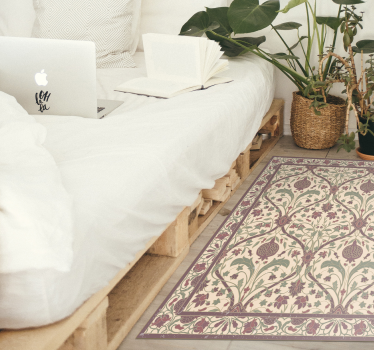 Tapis vinyle vintage motif floral orné - TenStickers