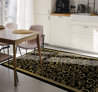 Tapis vinyle vintage motifs de tourbillons ornés - TenStickers