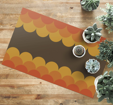 Tapis vinyle vintage rayures ondulées rétro - TenStickers