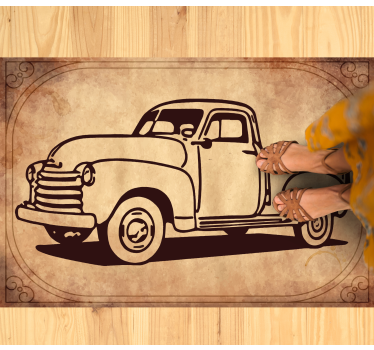 Tapis vinyle vintage silhouette de camion classique - TenStickers