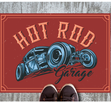 Tapis vinyle vintage thème hot rod - TenStickers