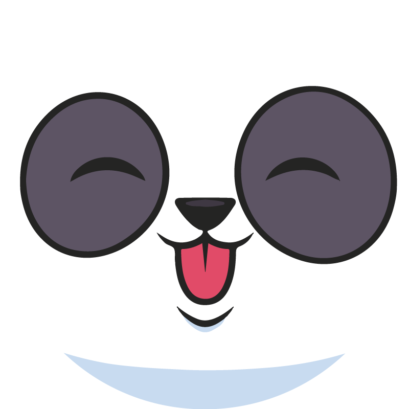 Tapis vinyle blanc visage de panda - TenStickers