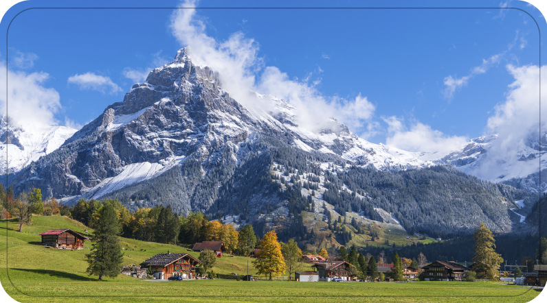 Tapis vinyle salle de bain vue sur les alpes - TenStickers
