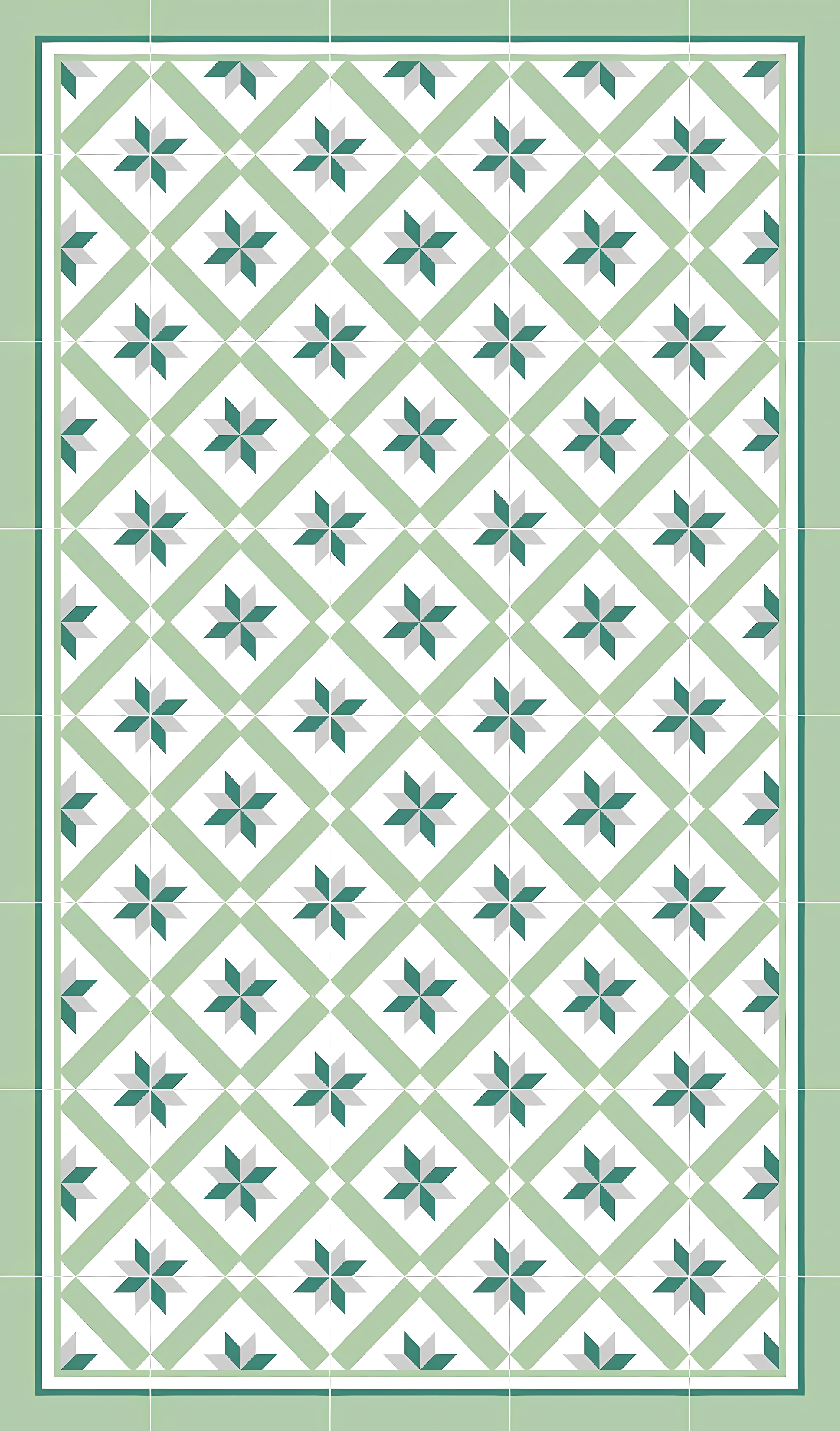 Tapis vinyle cuisine vert hydraulique - TenStickers