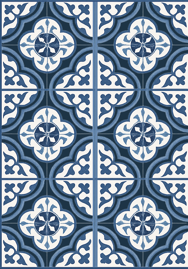 Tapis vinyle salon majorica bleue portugaise - TenStickers