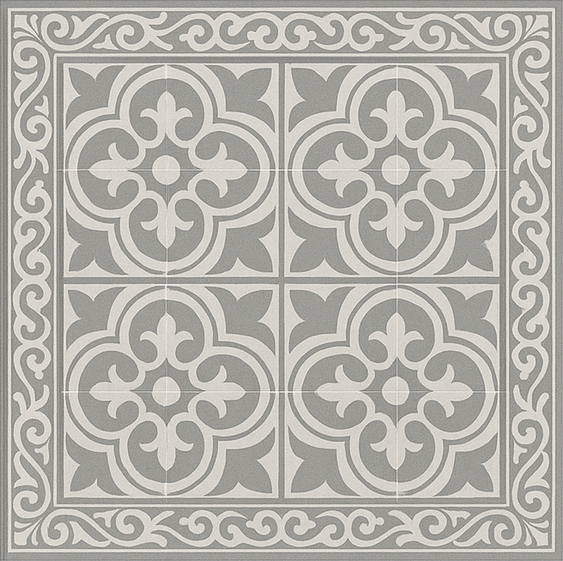 Tapis vinyle carré élégant carrelage gris - TenStickers