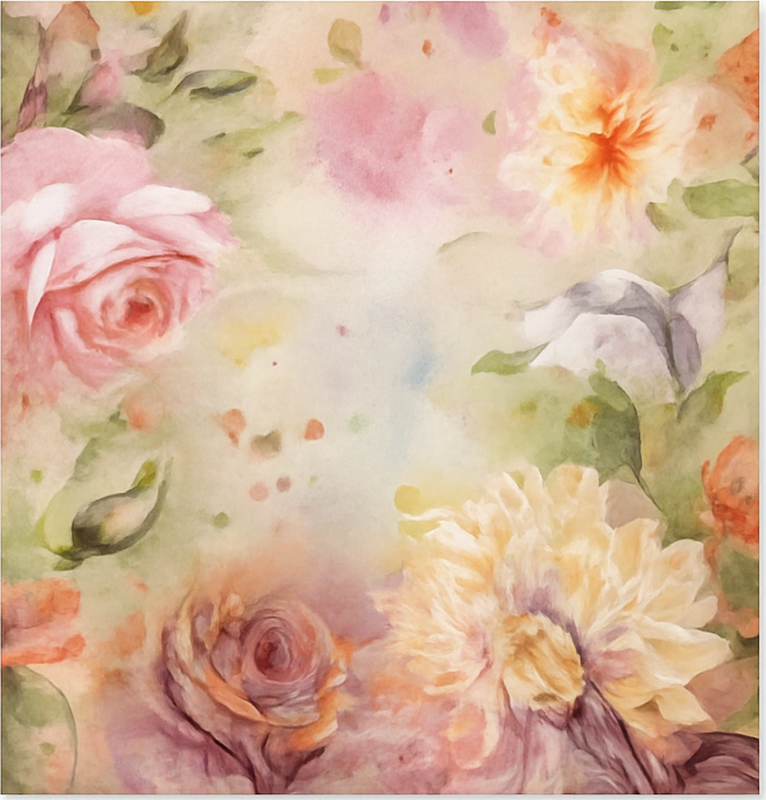 Tapis vinyle salon roses florales roses - TenStickers