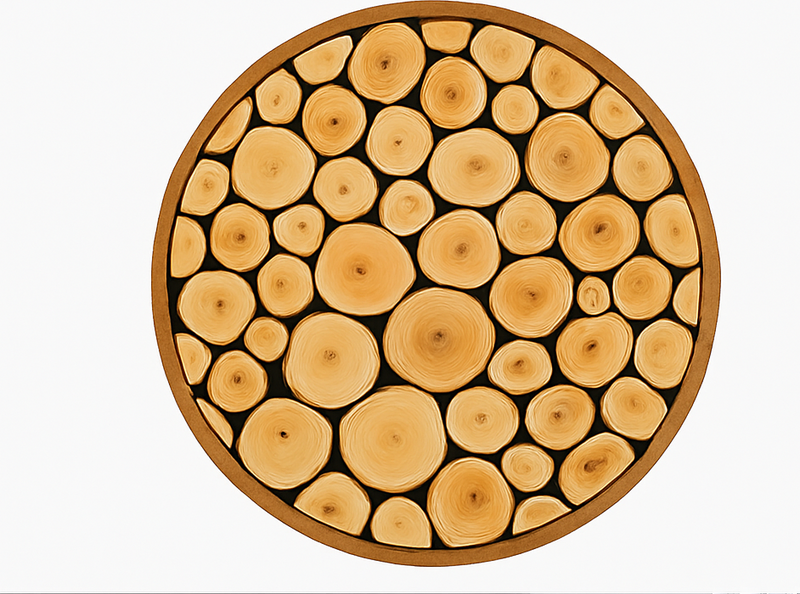 Tapis vinyle salle a manger tranche de bois naturel - TenStickers