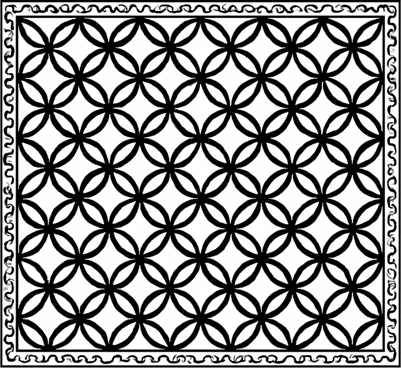 Tapis vinyle cuisine noir blanc orné - TenStickers