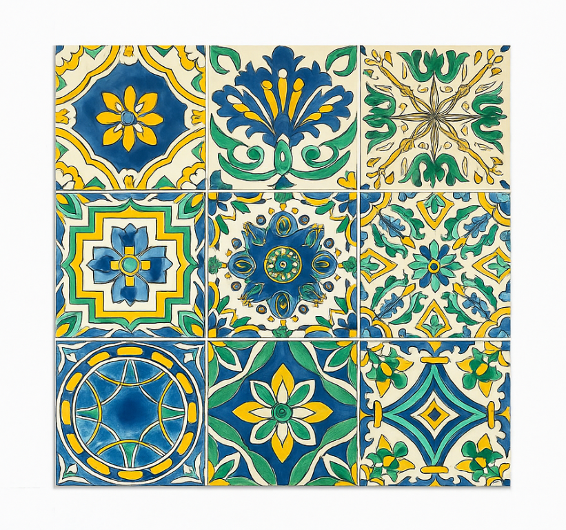 Tapis vinyle carreaux de ciment style méditerranéen - TenStickers