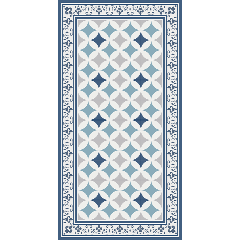 Tapis vinyle cuisine carreaux azur - TenStickers