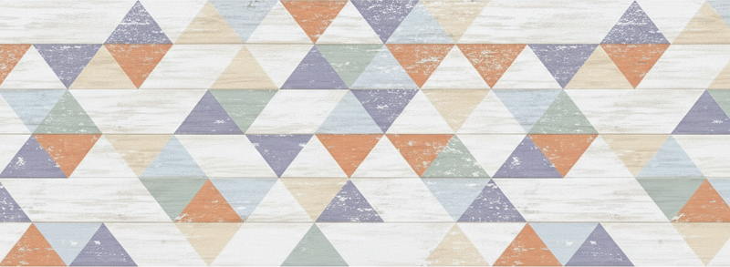 Tapis vinyle cuisine triangles en bois pastel - TenStickers
