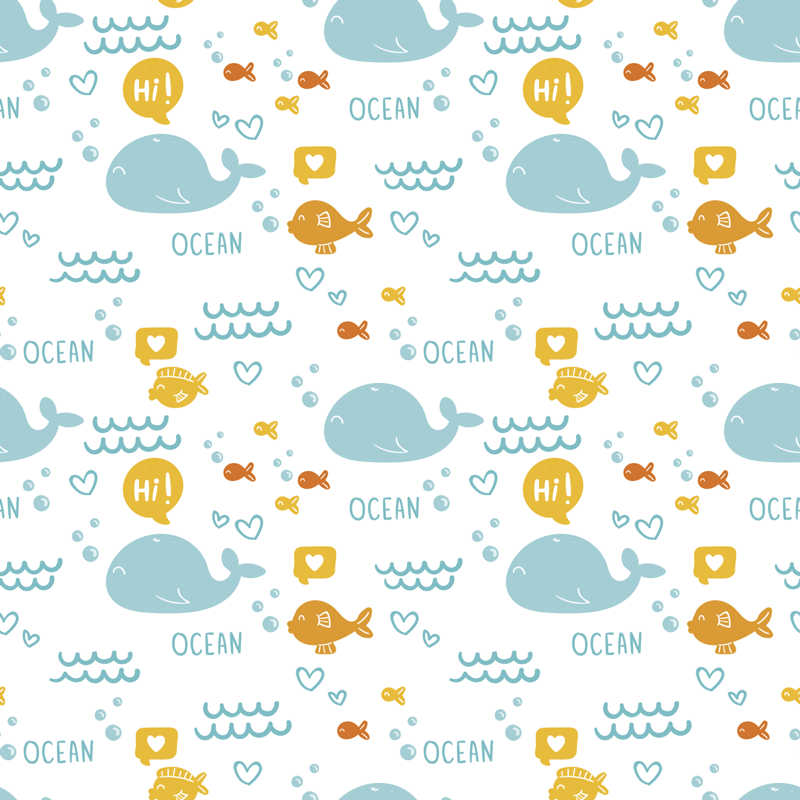 Tapis vinyle animal mobilier océan coloré et joyeux - TenStickers