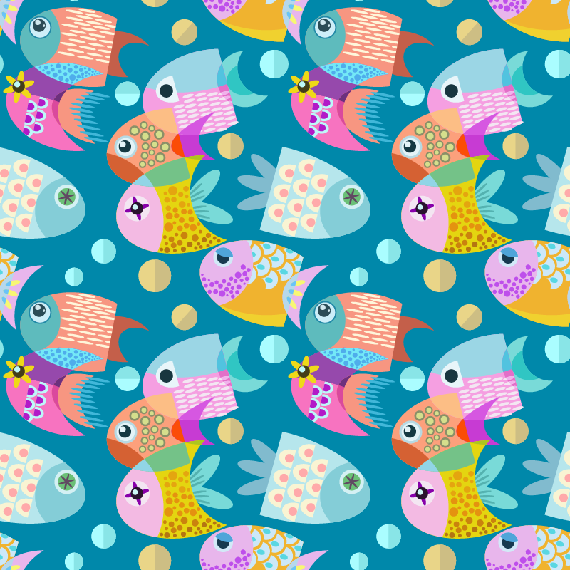 Tapis vinyle animal poisson pour enfants - TenStickers