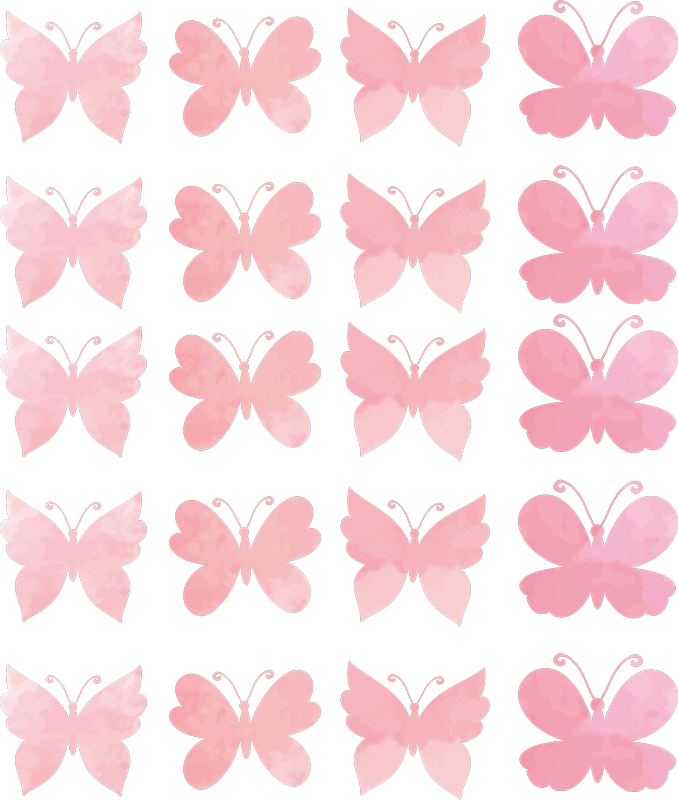 Tapis vinyle animal design papillons roses - TenStickers