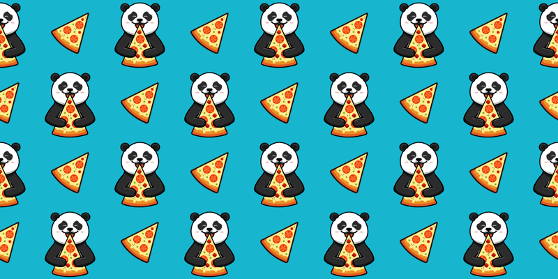 Tapis vinyle animal panda mangeant une pizza - TenStickers
