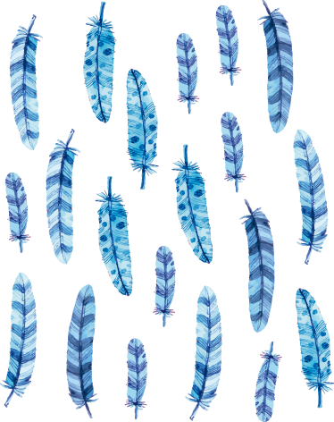 Tapis vinyle animal plumes bleues pour enfants - TenStickers