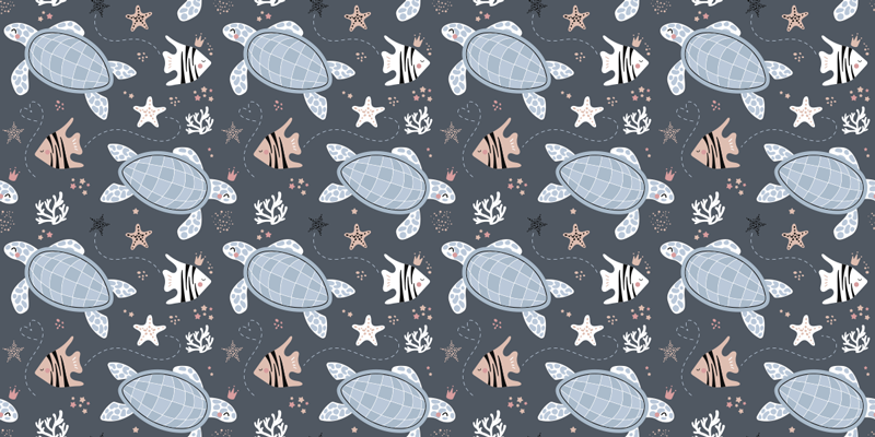 Tapis vinyle animal tortues et poissons sous la mer - TenStickers