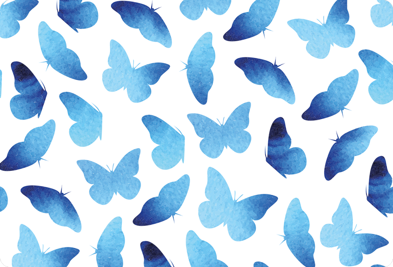 Tapis vinyle animal papillons peints - TenStickers