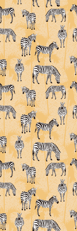 Tapis vinyle animal zèbre et palmiers - TenStickers