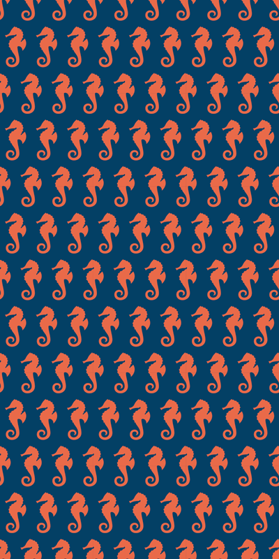 Tapis vinyle animal motif hippocampe orange - TenStickers
