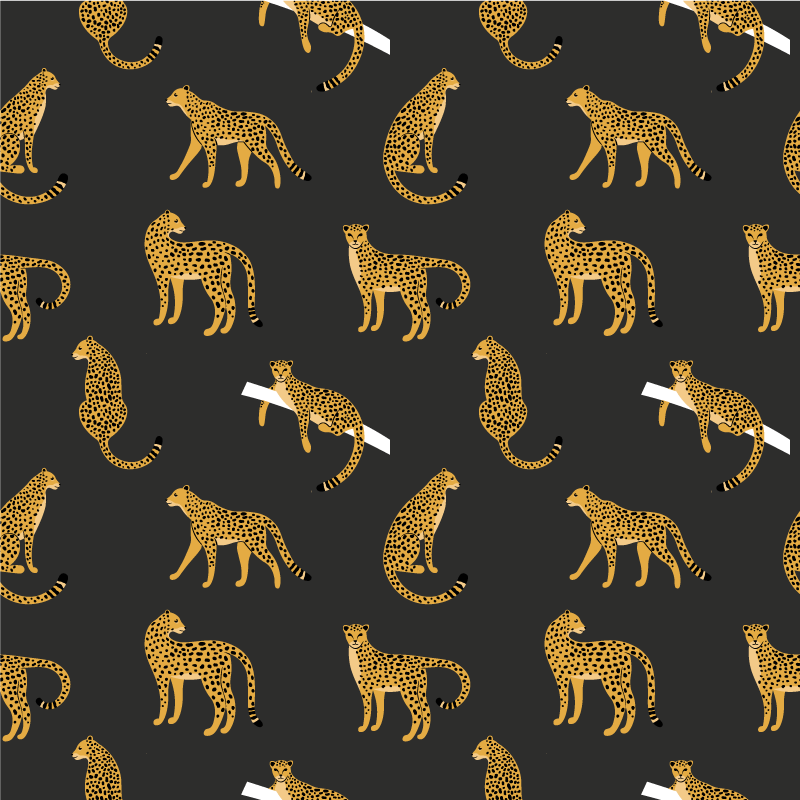 Tapis vinyle animal léopards sur fond sombre - TenStickers