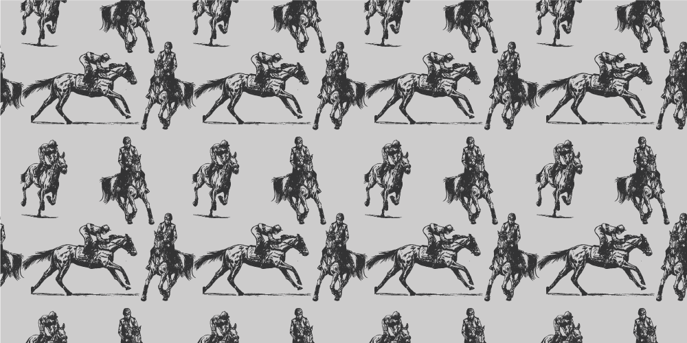 Tapis vinyle animal chevaux western gris - TenStickers