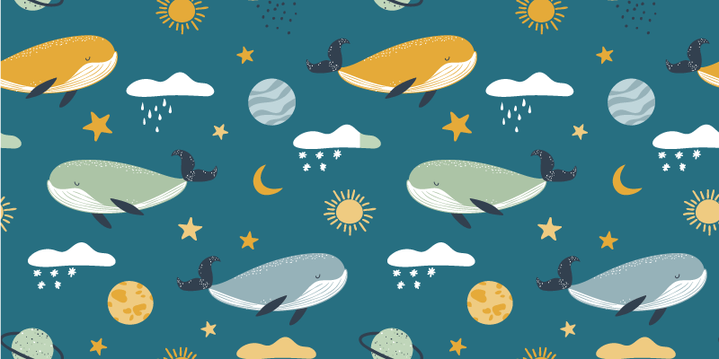 Tapis vinyle animal motif baleines tendance - TenStickers