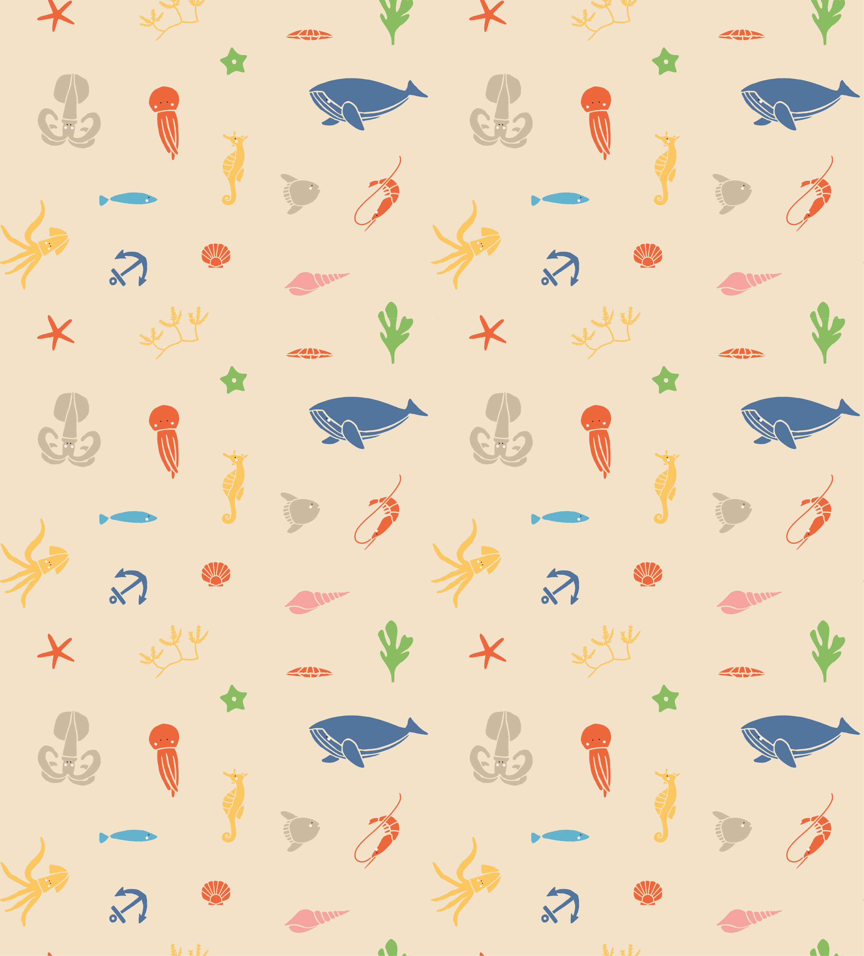 Tapis vinyle animal motifs créatures marines - TenStickers