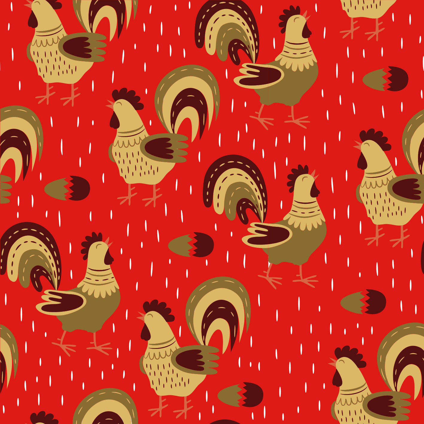 Tapis vinyle animal motif coq chinois - TenStickers