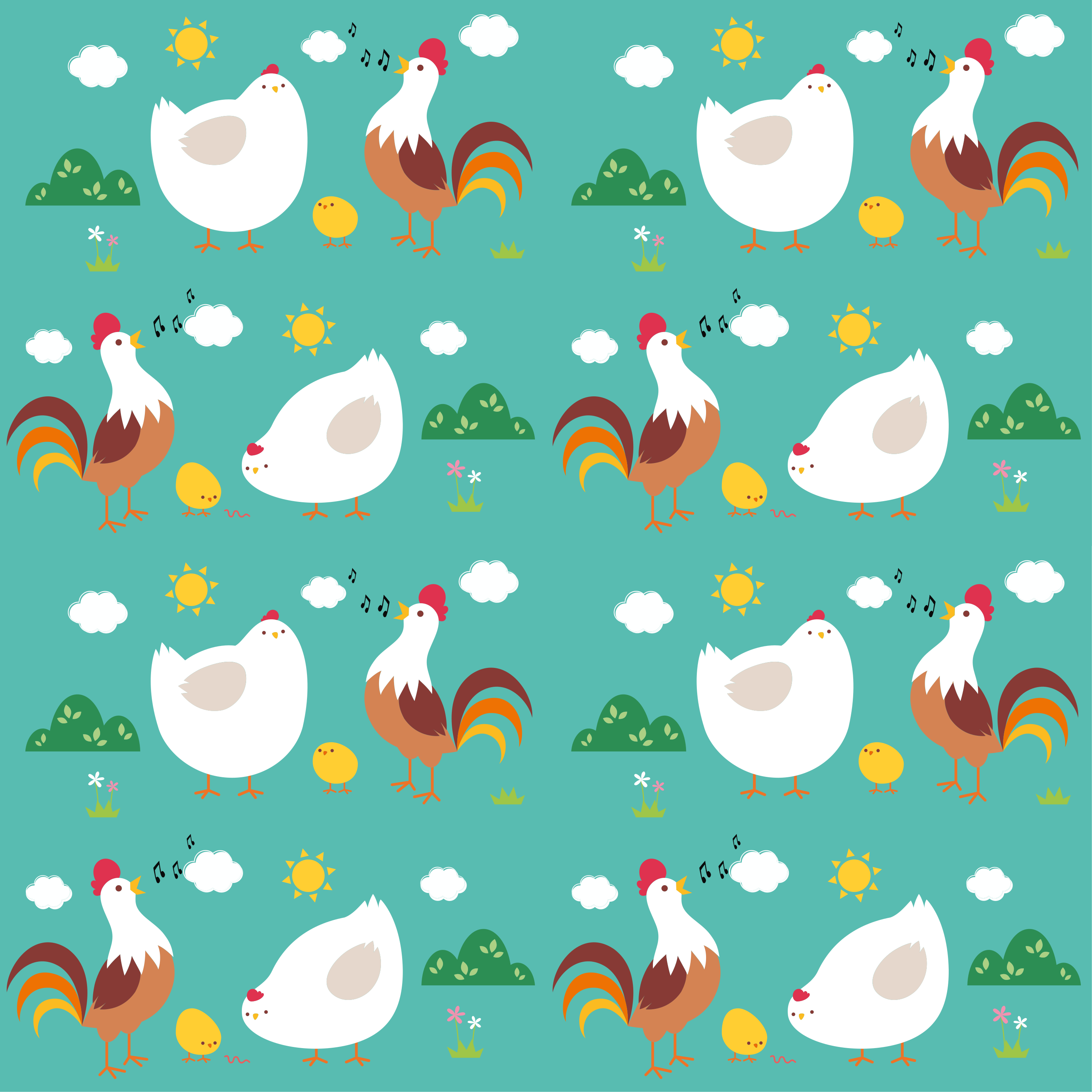 Tapis vinyle animal motif coq chantant - TenStickers