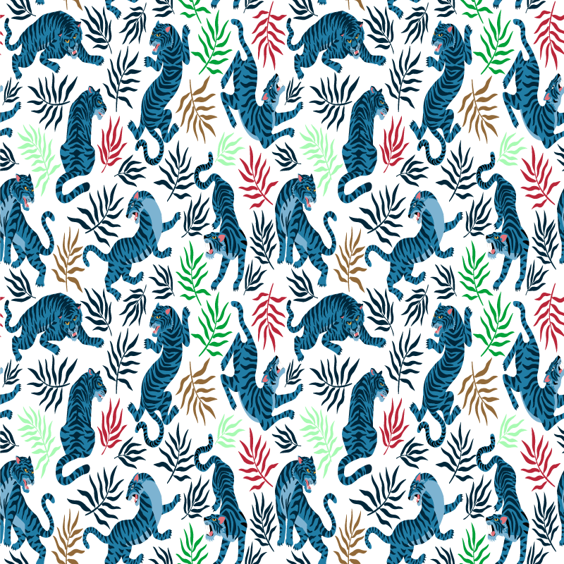 Tapis vinyle animal léopards colorés et dangereux - TenStickers
