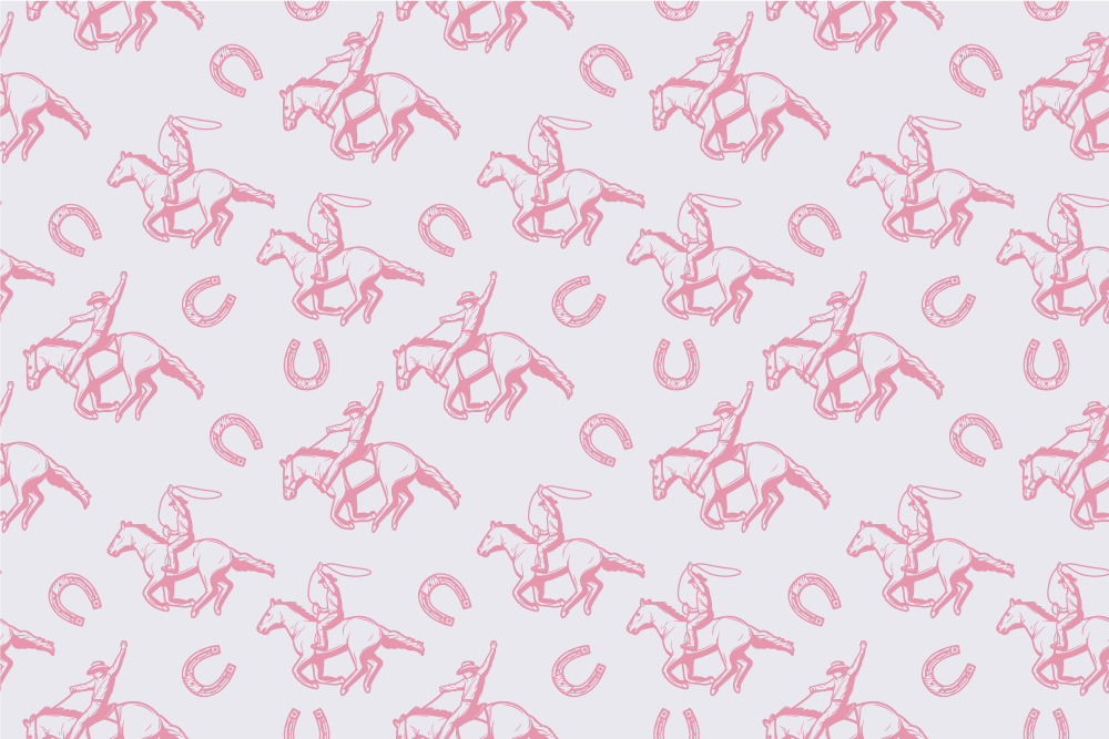 Tapis vinyle animal motif cheval cowboy rose - TenStickers